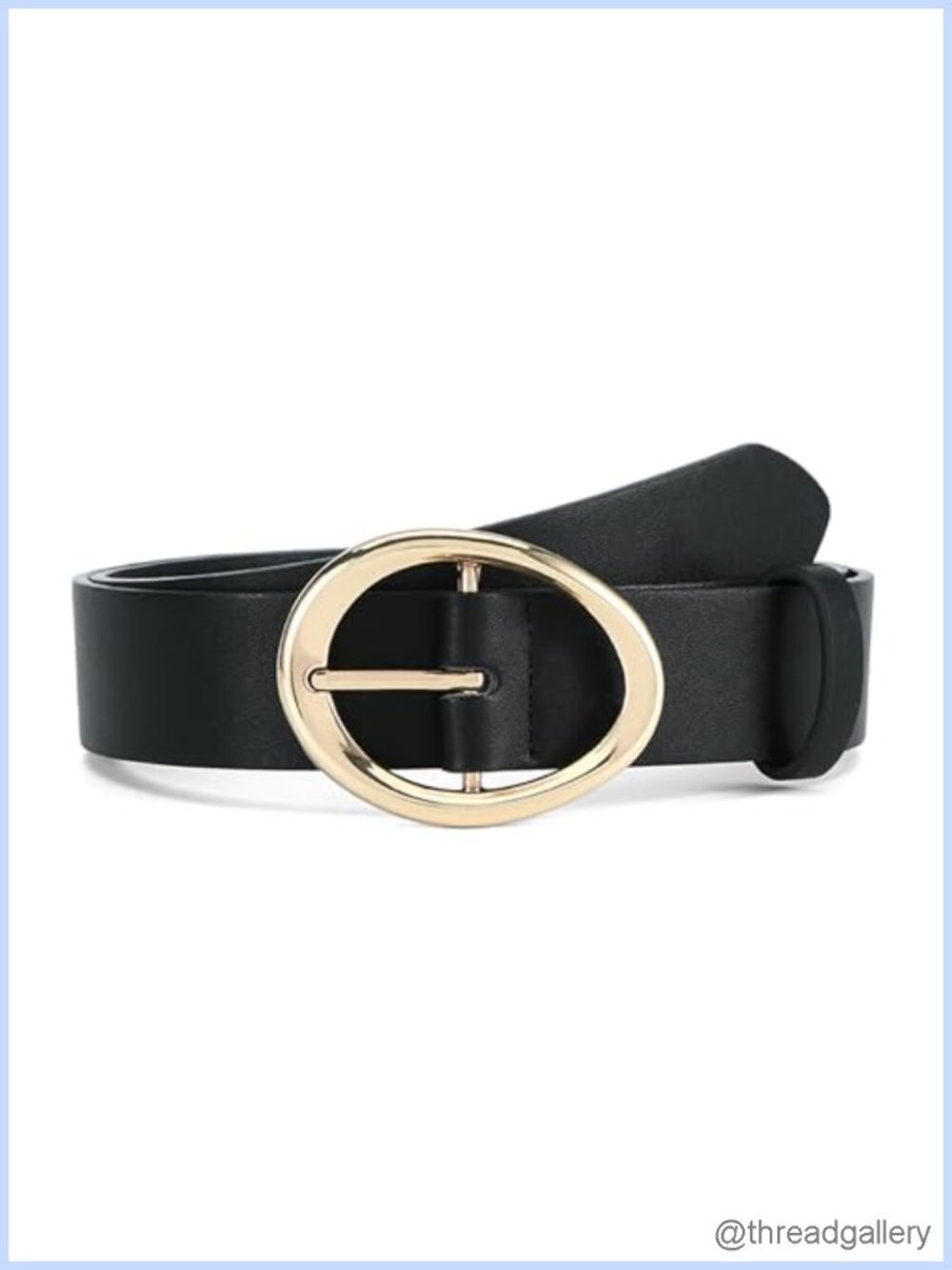 Women Leather Belt Oval Buckle Waist Belt for Jeans Pants